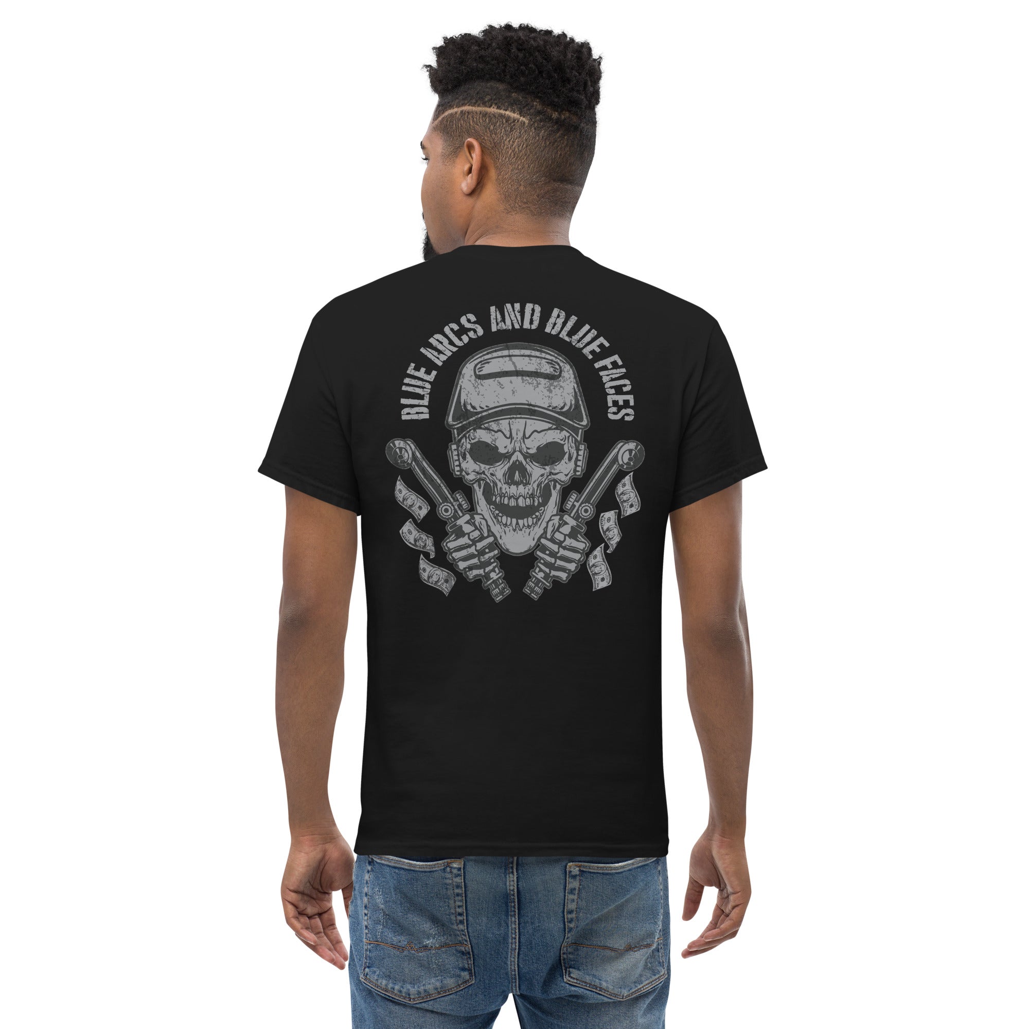 Blue arcs and Blue Faces I Men's classic tee
