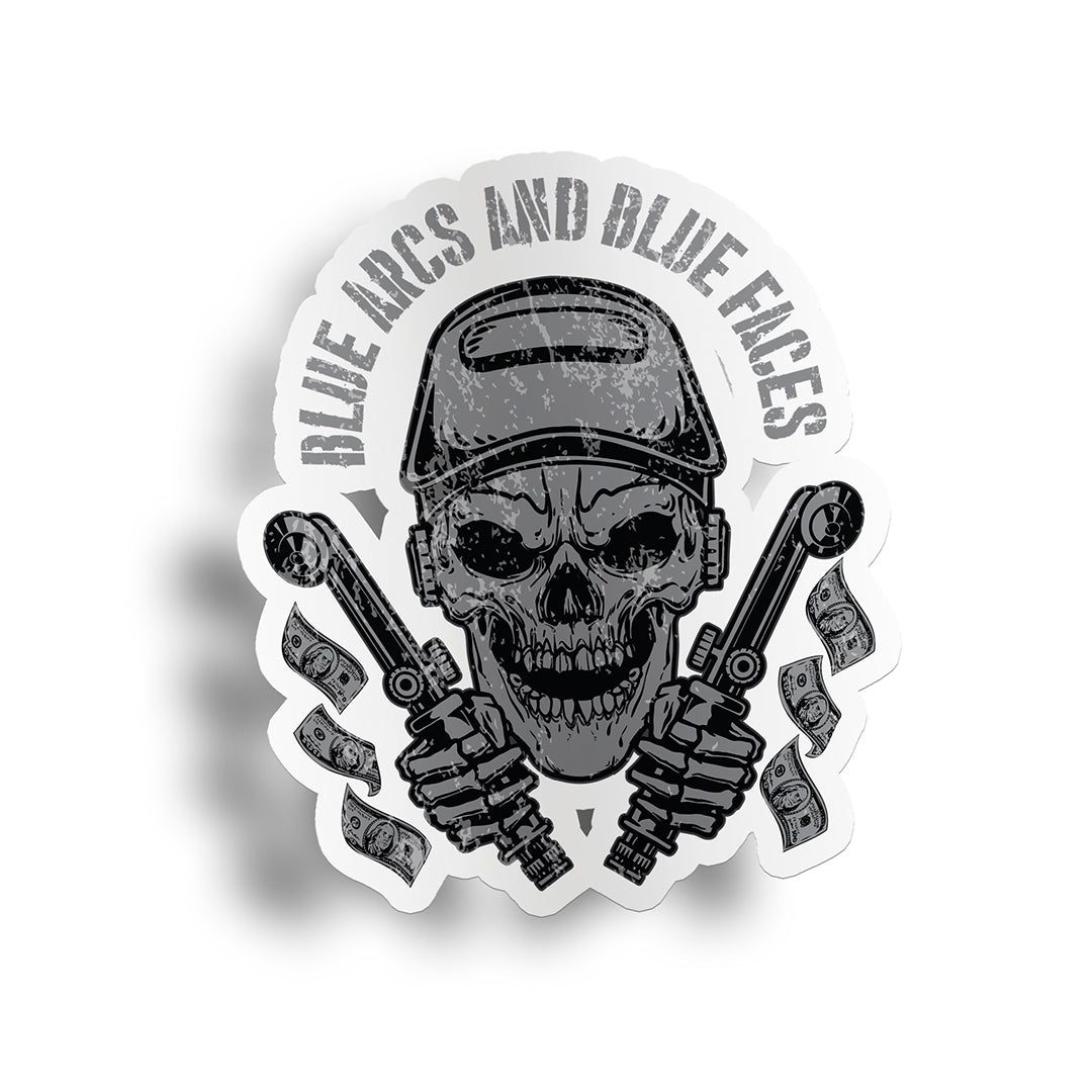 BCB I  Blue Arcs and Blue Faces vinyl decal