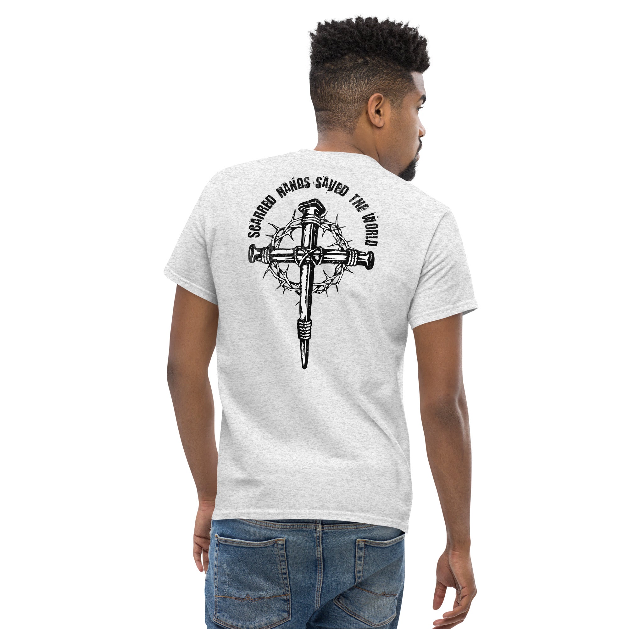 Scarred hands saved the world  I  Men's classic tee