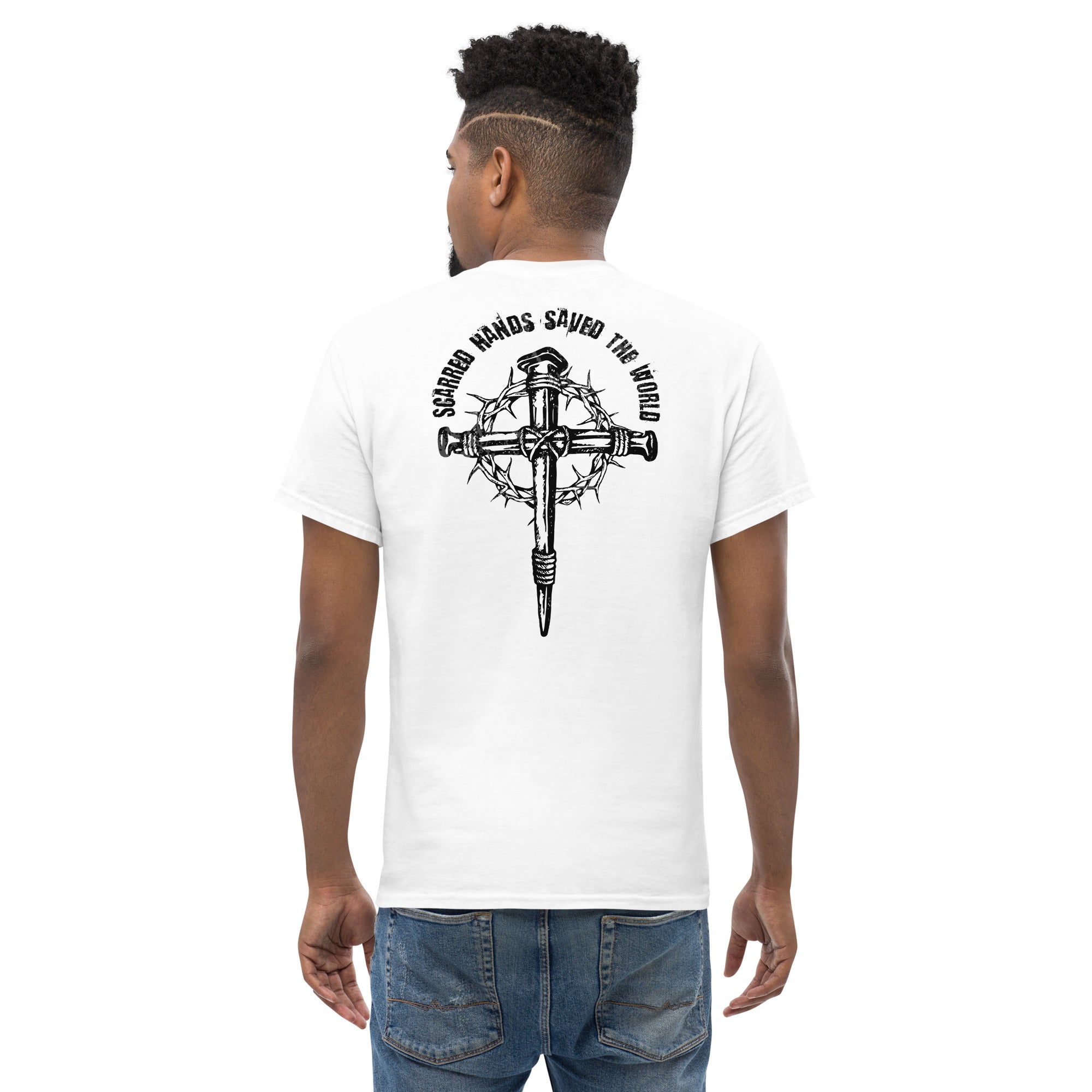 Scarred hands saved the world  I  Men's classic tee