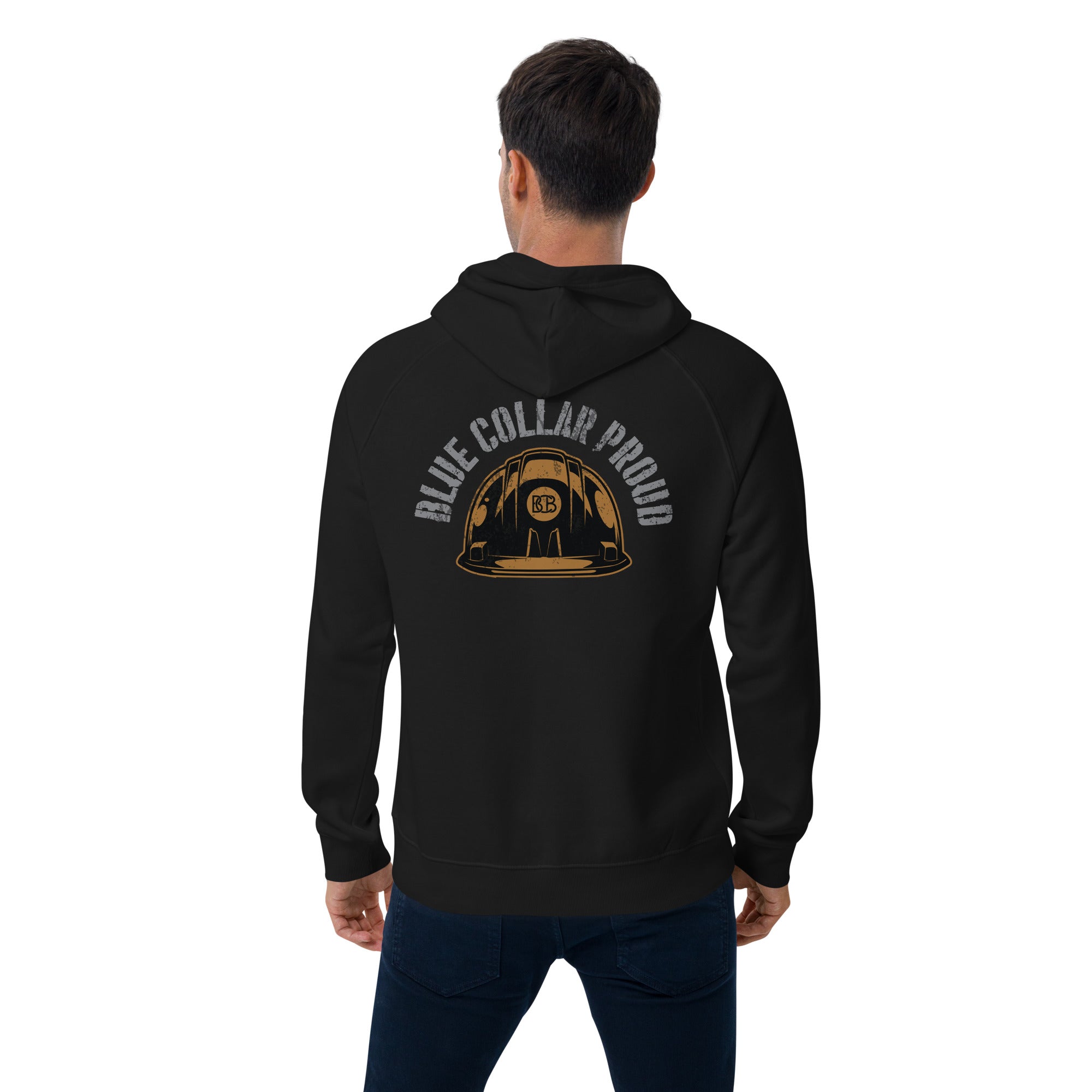 Blue Collar Proud  I  Men's eco raglan hoodie