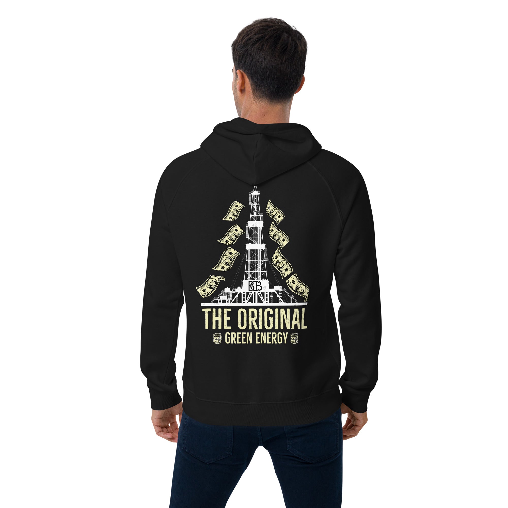 The Original Green Energy  I  Men's eco raglan hoodie