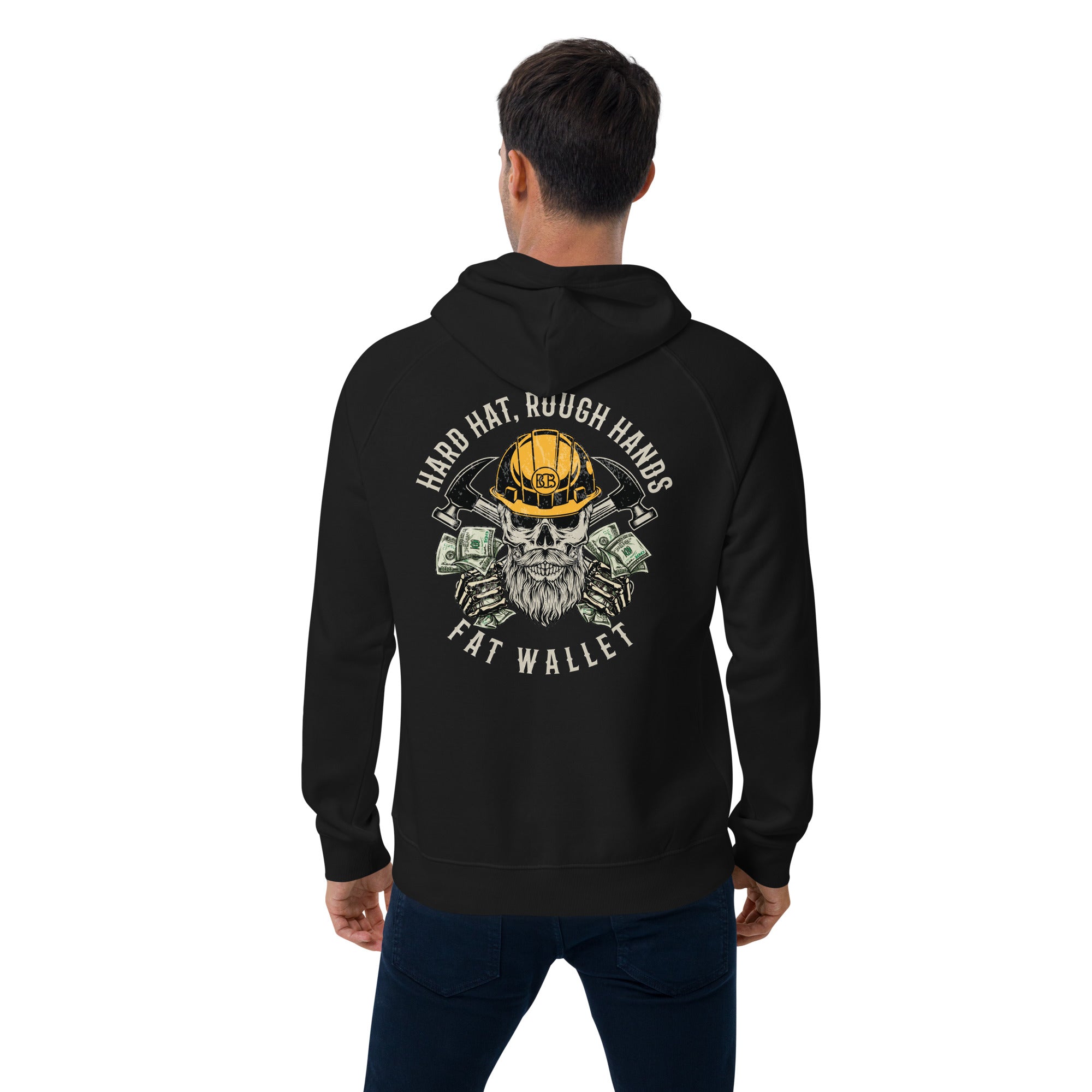 Hard Hat Rough Hands Fat wallet  I  Men's eco raglan hoodie
