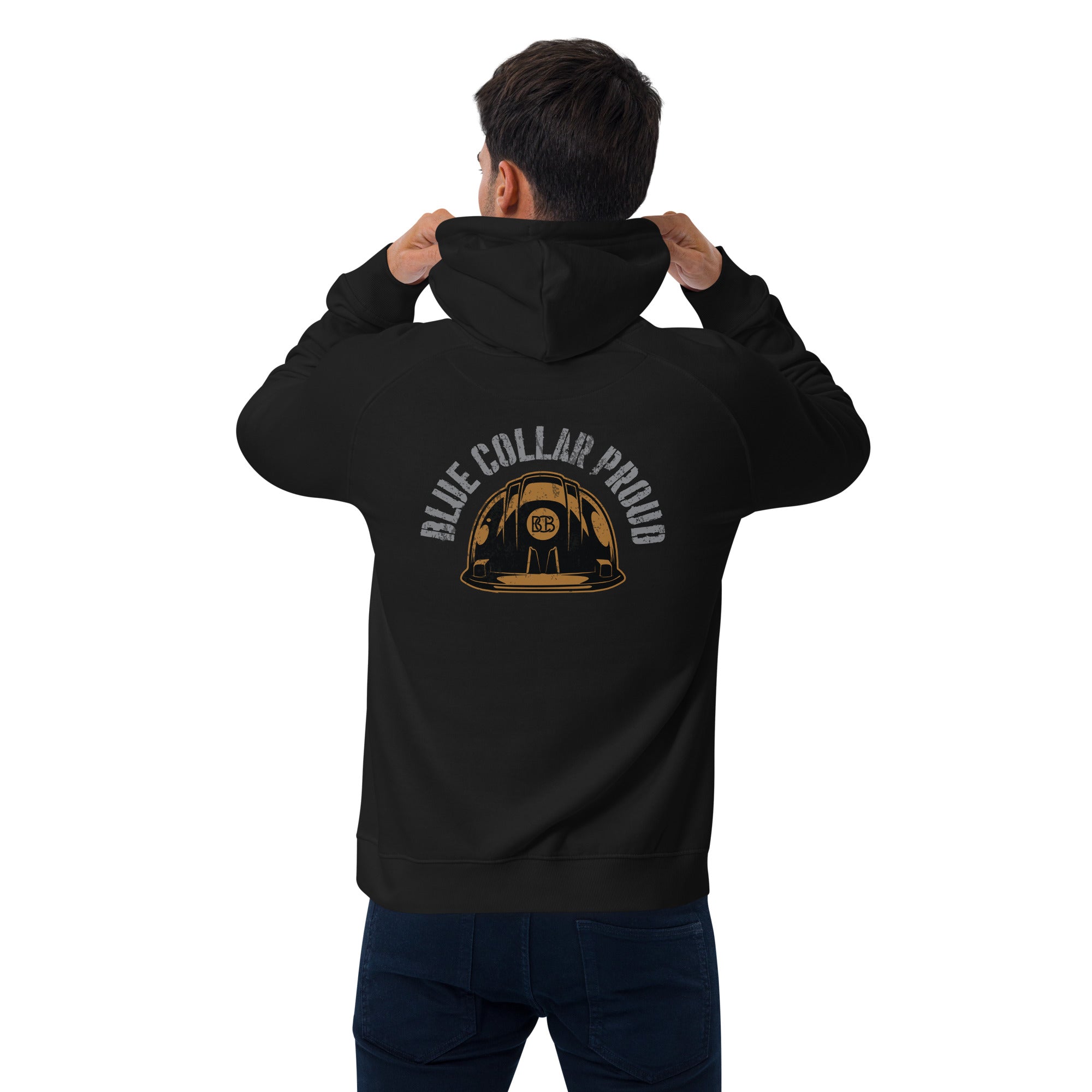 Blue Collar Proud  I  Men's eco raglan hoodie