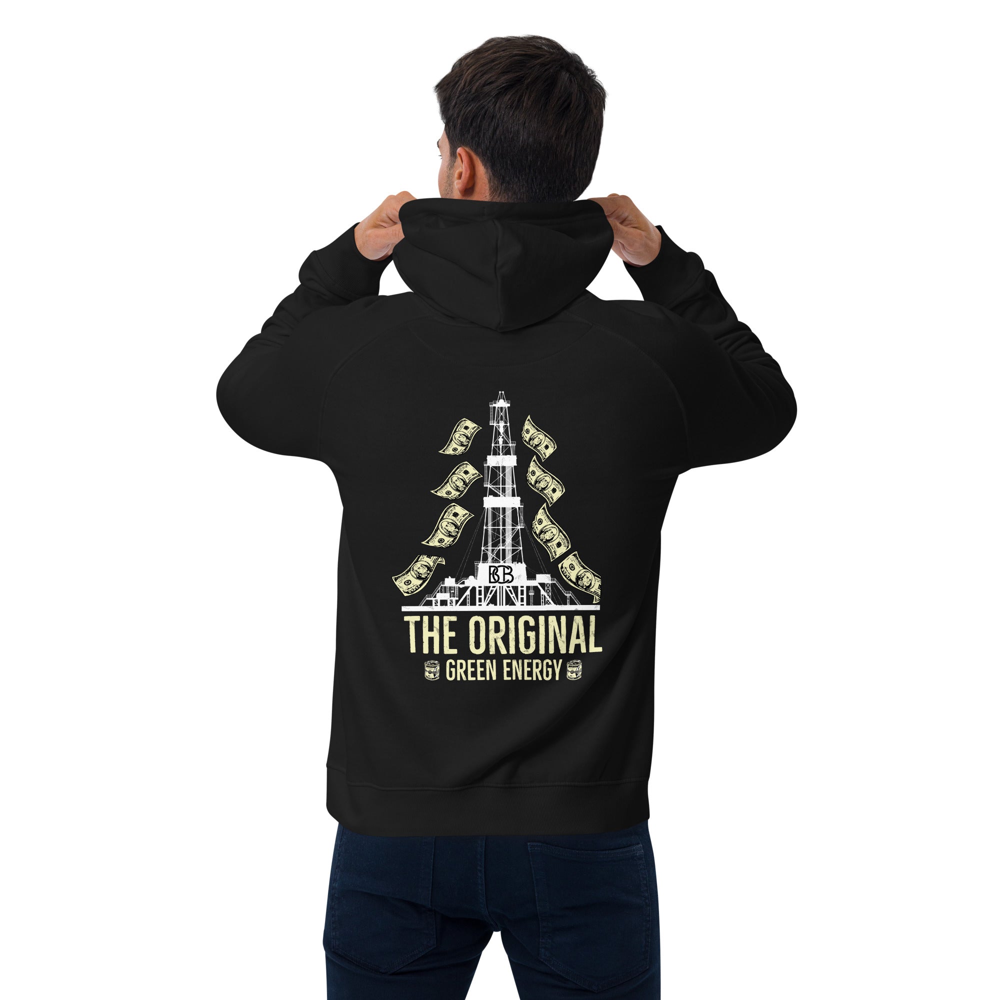 The Original Green Energy  I  Men's eco raglan hoodie