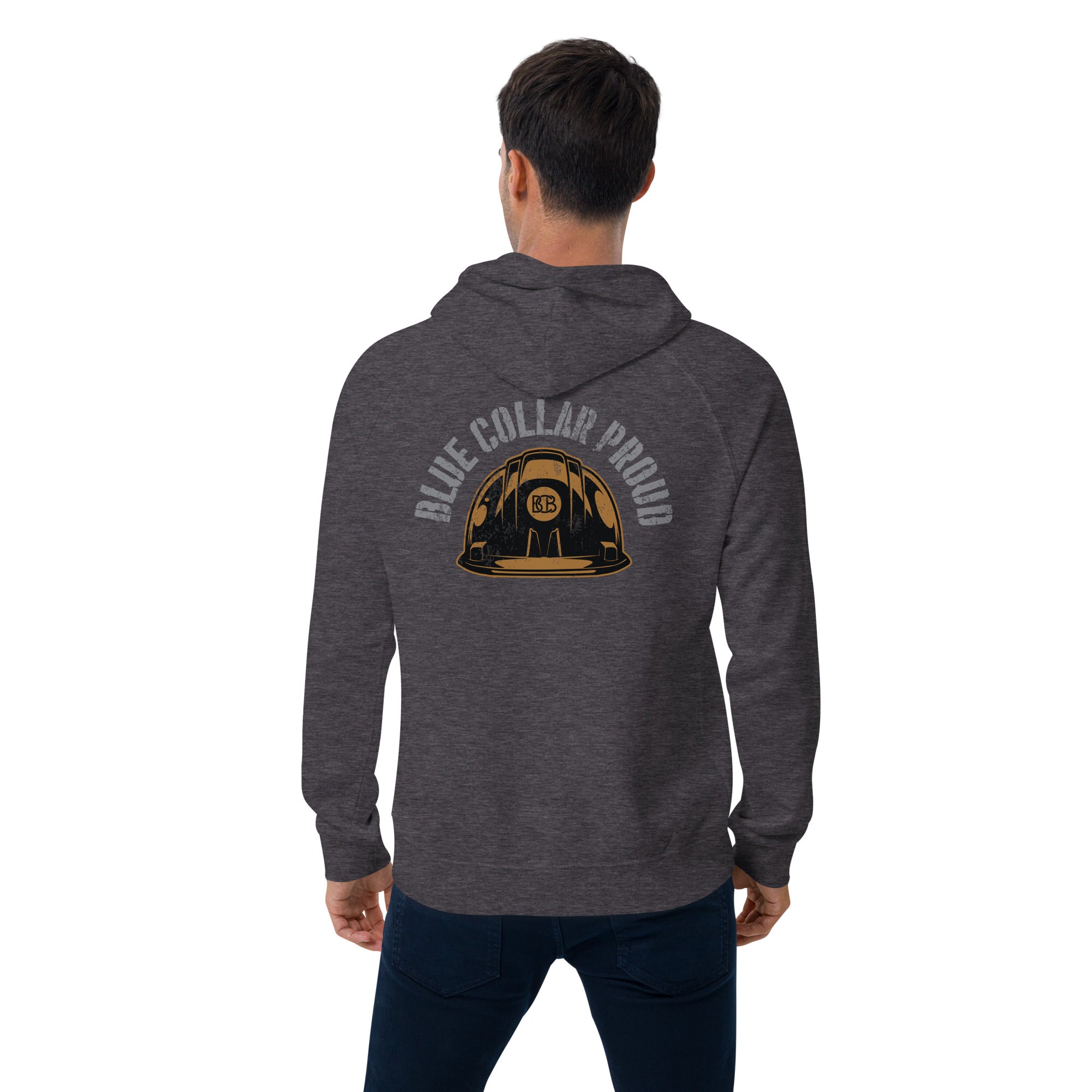 Blue Collar Proud  I  Men's eco raglan hoodie