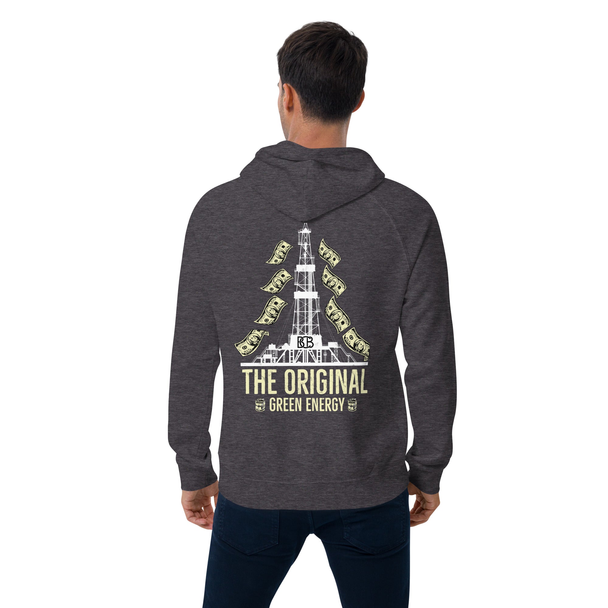 The Original Green Energy  I  Men's eco raglan hoodie