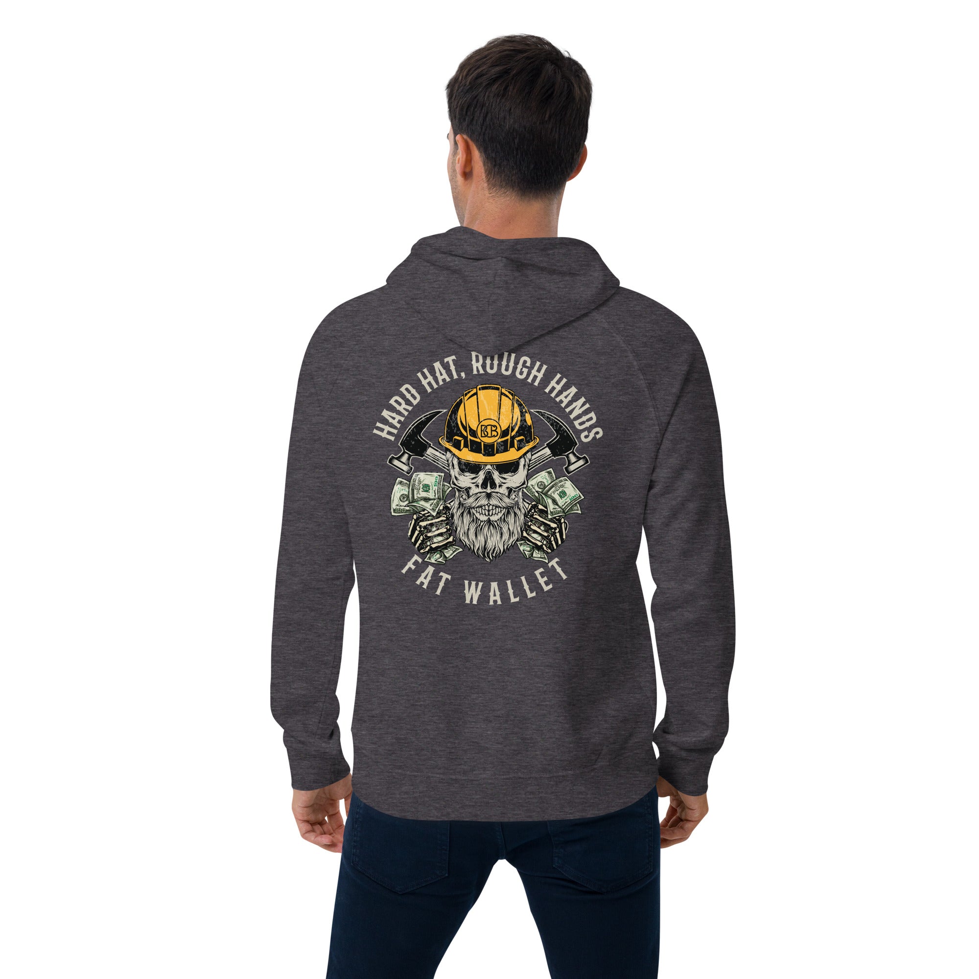 Hard Hat Rough Hands Fat wallet  I  Men's eco raglan hoodie