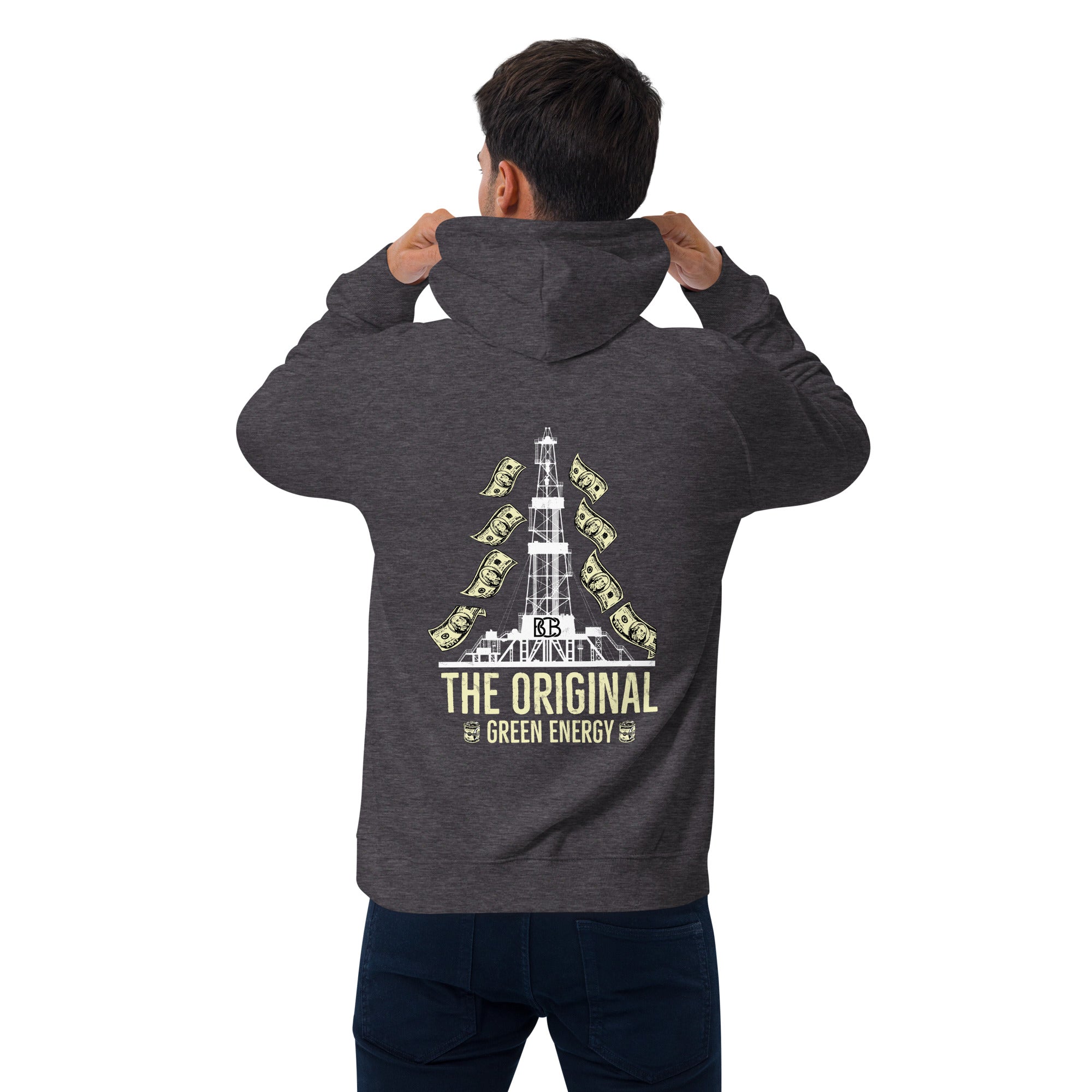 The Original Green Energy  I  Men's eco raglan hoodie