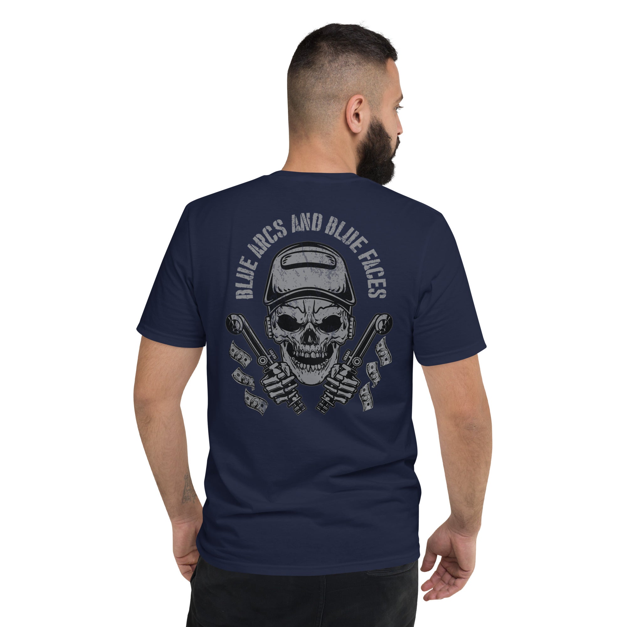 Blue arcs and Blue Faces  I  Short-Sleeve T-Shirt